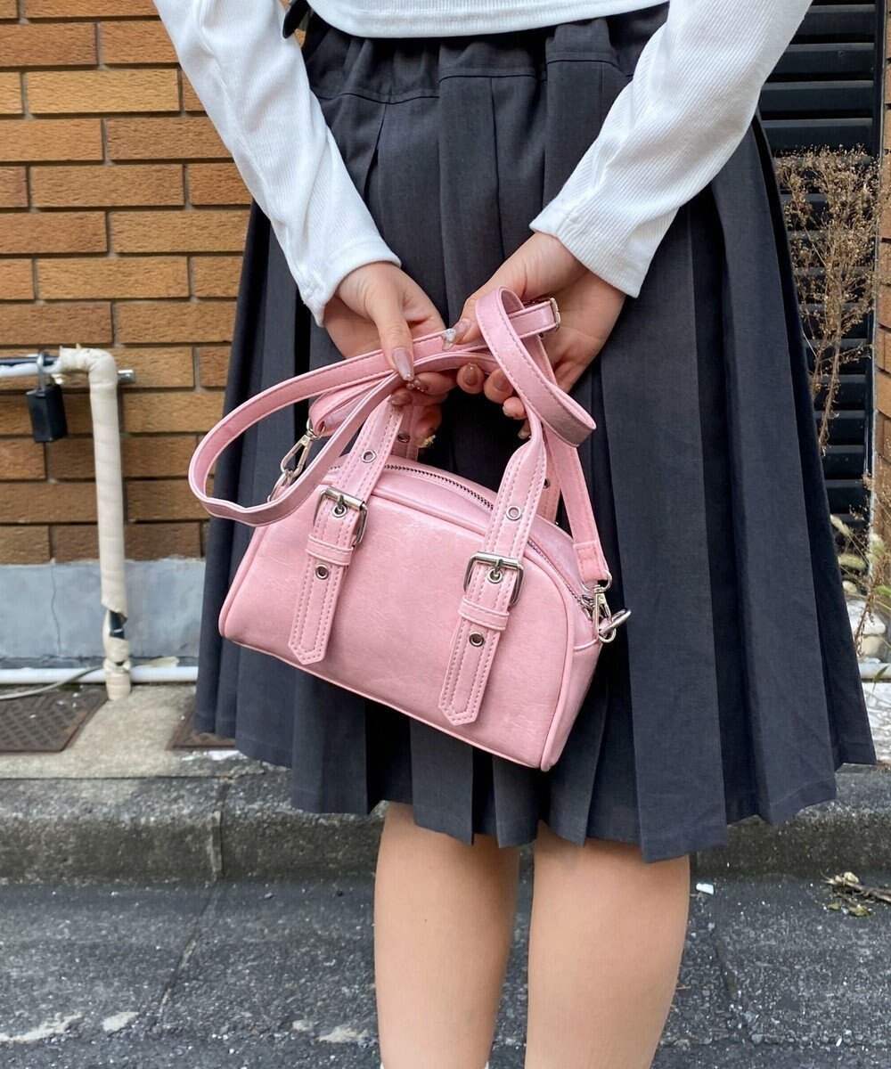 【ウィゴー/WEGO】のハトメハンドルミニボストンショルダー インテリア・キッズ・メンズ・レディースファッション・服の通販 founy(ファニー) 　ファッション　Fashion　レディースファッション　WOMEN　おすすめ　Recommend　ショルダー　Shoulder　スマホ　Smartphone　ボストン　Boston　ボストンバッグ　Boston Bag　ポケット　Pocket　ピンク|ID: prp329100004415007 ipo3291000000031866200