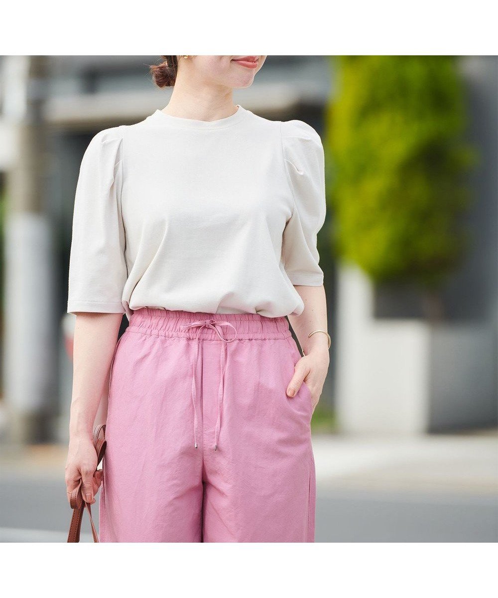 【アンフィーロ 自由区/UNFILO】の【汗ジミが目立たない/吸水速乾】マルチエフェクト ボリュームスリーブ Tシャツ インテリア・キッズ・メンズ・レディースファッション・服の通販 founy(ファニー) 　ファッション　Fashion　レディースファッション　WOMEN　トップス・カットソー　Tops/Tshirt　シャツ/ブラウス　Shirts/Blouses　ロング / Tシャツ　T-Shirts　カットソー　Cut and Sewn　ボリュームスリーブ / フリル袖　Volume Sleeve　インナー　Inner　カットソー　Cut And Sew　スリーブ　Sleeve　トレンド　Trend　ベーシック　Basic　吸水　Water Absorption　夏　Summer　春　Spring　S/S・春夏　Ss・Spring/Summer　洗える　Washable　雑誌　Magazine　グレージュ|ID: prp329100004415258 ipo3291000000031930603