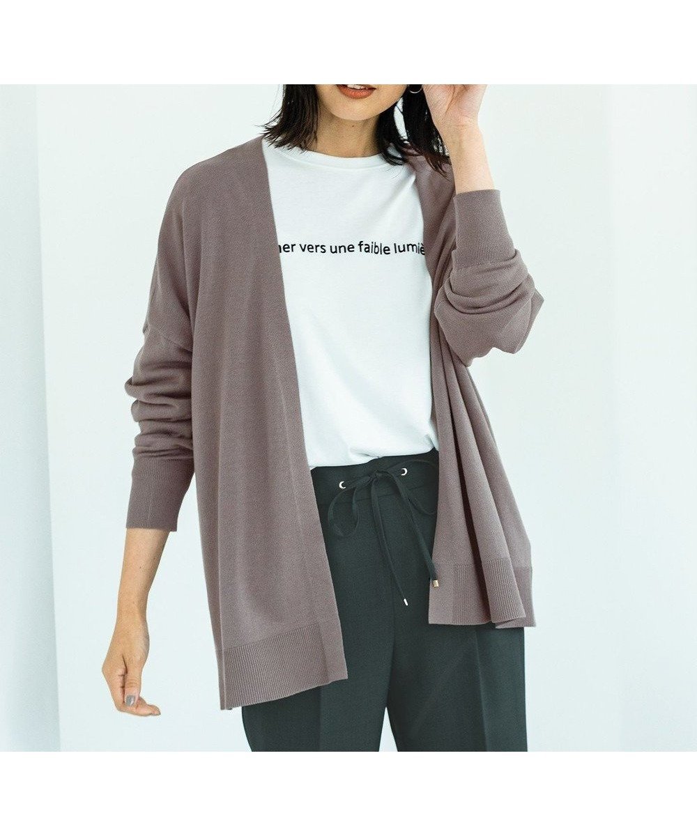 【エニィファム/any FAM】の【マシンウォッシュ/UVカット】ミドルレングスカーディガン インテリア・キッズ・メンズ・レディースファッション・服の通販 founy(ファニー) 　ファッション　Fashion　レディースファッション　WOMEN　トップス・カットソー　Tops/Tshirt　カーディガン　Cardigans　カーディガン　Cardigan　シンプル　Simple　ストレッチ　Stretch　デニム　Denim　ロング　Long　旅行　Travel　A/W・秋冬　Aw・Autumn/Winter・Fw・Fall-Winter　ブラウン系|ID: prp329100004415307 ipo3291000000031934155