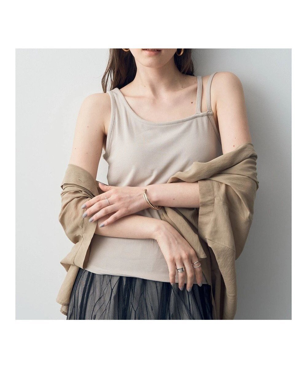 【イェッカ ヴェッカ/YECCA VECCA】のカップ付きアシメタンクトップ インテリア・キッズ・メンズ・レディースファッション・服の通販 founy(ファニー) 　ファッション　Fashion　レディースファッション　WOMEN　トップス・カットソー　Tops/Tshirt　おすすめ　Recommend　キャミソール　Camisole　タンク　Tank　ダブル　Double　ポケット　Pocket　夏　Summer　S/S・春夏　Ss・Spring/Summer　A/W・秋冬　Aw・Autumn/Winter・Fw・Fall-Winter　Light Beige|ID: prp329100004415441 ipo3291000000032259486