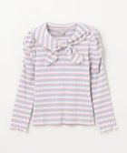 【エニファム/any FAM / KIDS】のリボン テレコボーダー Tシャツ ラベンダー系|ID: prp329100004417312 ipo3291000000031915350