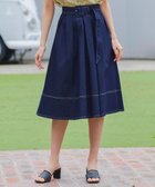 【ティアクラッセ/Tiaclasse】の【洗える】デニムタックフレアスカート ネイビー|ID: prp329100004417492 ipo3291000000034211412