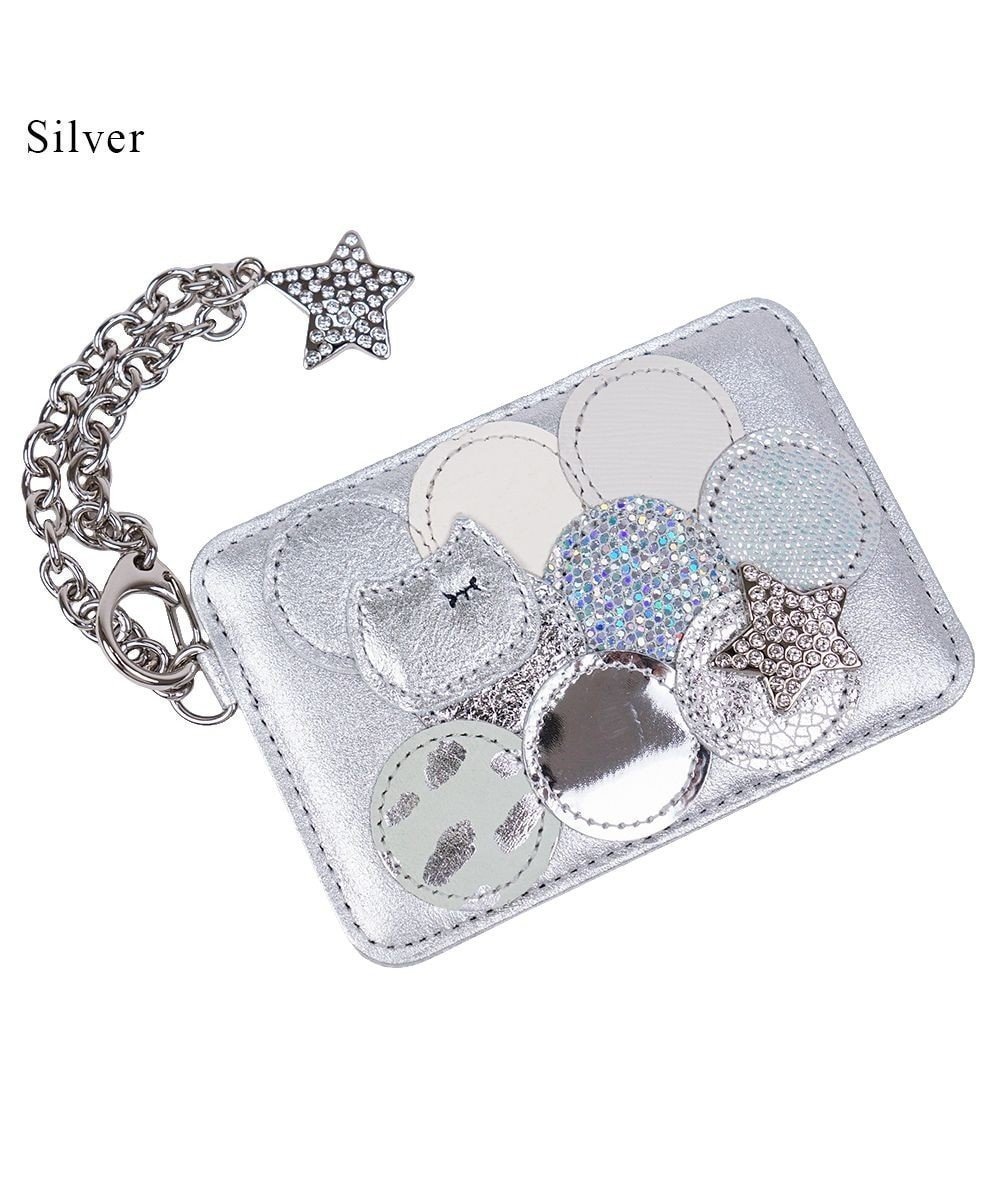 【ツモリチサト キャリー/tsumori chisato CARRY】の新マルチドット パスケース 定期入れ 【キラキラでかわいい!本革のやわらかな風合い】 インテリア・キッズ・メンズ・レディースファッション・服の通販 founy(ファニー) 　ファッション　Fashion　レディースファッション　WOMEN　財布　Wallets　エナメル　Enamel　ドット　Dot　ネコ　Cat　パッチワーク　Patchwork　ビジュー　Bijou　プリント　Print　人気　Popularity　定番　Standard　財布　Wallet　シルバー|ID: prp329100004417500 ipo3291000000032042514