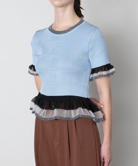 【トリコテ/Tricote】のシアーフリル リブニットTシャツ 人気、トレンドファッション・服の通販 founy(ファニー) ファッション Fashion レディースファッション WOMEN トップス・カットソー Tops/Tshirt ニット Knit Tops シャツ/ブラウス Shirts/Blouses ロング / Tシャツ T-Shirts カットソー Cut and Sewn 春 Spring カットソー Cut And Sew タンブラー Tumbler バランス Balance パステル Pastel フィット Fit フリル Frills リブニット Rib Knit ワイド Wide S/S・春夏 Ss・Spring/Summer おすすめ Recommend 夏 Summer エレガント 上品 Elegant |ID:prp329100004417863