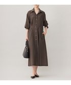 【自由区/JIYU-KU】の【洗える】トロピカルストレッチシャツ ドレス カーキブラウン|ID: prp329100004419900 ipo3291000000031984175