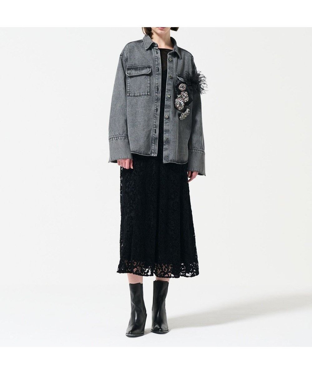 【グレース コンチネンタル/GRACE CONTINENTAL】のスタッズデニムシャツ インテリア・キッズ・メンズ・レディースファッション・服の通販 founy(ファニー) 　ファッション　Fashion　レディースファッション　WOMEN　トップス・カットソー　Tops/Tshirt　シャツ/ブラウス　Shirts/Blouses　カフス　Cuffs　ケミカル　Chemical　シンプル　Simple　スタッズ　Studs　デニム　Denim　今季　This Season　夏　Summer　定番　Standard　S/S・春夏　Ss・Spring/Summer　A/W・秋冬　Aw・Autumn/Winter・Fw・Fall-Winter　ブラック|ID: prp329100004420565 ipo3291000000031929952