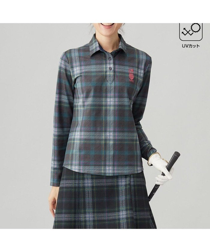 【23区 ゴルフ/NIJYUSANKU GOLF】の【WOMEN】チェック長袖ポロシャツ インテリア・キッズ・メンズ・レディースファッション・服の通販 founy(ファニー) https://founy.com/ ファッション Fashion レディースファッション WOMEN トップス・カットソー Tops/Tshirt シャツ/ブラウス Shirts/Blouses ポロシャツ Polo Shirts チェック Check プリント Print ポロシャツ Polo Shirt 吸水 Water Absorption 秋 Autumn/Fall A/W・秋冬 Aw・Autumn/Winter・Fw・Fall-Winter 長袖 Long Sleeve |ID: prp329100004420588 ipo3291000000031941959
