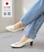 【ポインター/Pointer】の【日本製/抗菌消臭/低反発】本革スクエアトゥパンプス オフホワイト|ID: prp329100004420994 ipo3291000000033232829