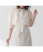 【23区/NIJYUSANKU】の【WEB 一部店舗限定/洗える】ライトシアーミクスチャー ボウタイ ブラウス ホワイト系|ID: prp329100004421171 ipo3291000000032639715