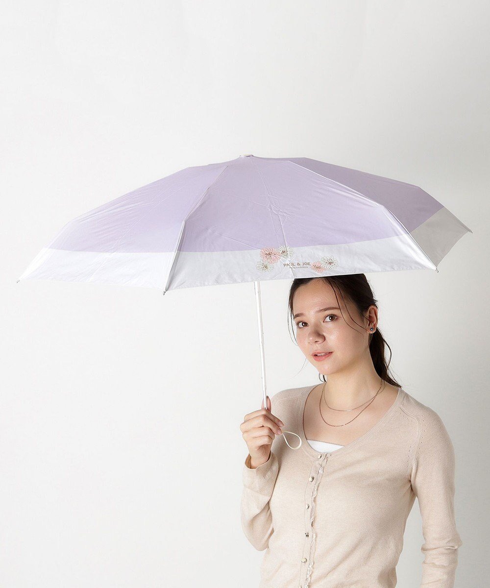 【ムーンバット/MOONBAT】の【WEB限定/一級遮光99.99%】晴雨兼用折りたたみ日傘 ポール ジョー(PAUL JOE ACCESSOIRES)クリザンテーム/バイカラー 雨の日OK 遮熱 簡単開閉 UV 晴雨兼用 インテリア・キッズ・メンズ・レディースファッション・服の通販 founy(ファニー) 　ファッション　Fashion　レディースファッション　WOMEN　傘 / レイングッズ　Umbrellas/Rainwear　傘　Umbrella　人気　Popularity　フォルム　Form　日傘　Parasol　エレガント 上品　Elegant　ライトパープル|ID: prp329100004421183 ipo3291000000030871262