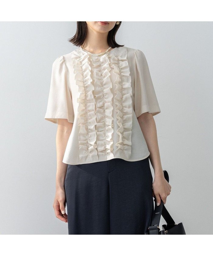 【組曲/KUMIKYOKU】の【WEB限定】ヴィンテージジョーゼットフリル ブラウス インテリア・キッズ・メンズ・レディースファッション・服の通販 founy(ファニー) https://founy.com/ ファッション Fashion レディースファッション Fashion for Women トップス・カットソー Cut & Sew Tops シャツ・ブラウス・オフィスカジュアル Elegant Blouses & Button-Ups エアリー Airy Texture シアー Sheer, See-Through フリル Frill, Ruffle ボックス Boxy, Box Shape ヴィンテージ Vintage Style エレガント 上品 Elegant 夏 Summer 春 Spring S/S・春夏 SS, Spring/Summer, Warm Season |ID: prp329100004421238 ipo3291000000034398210