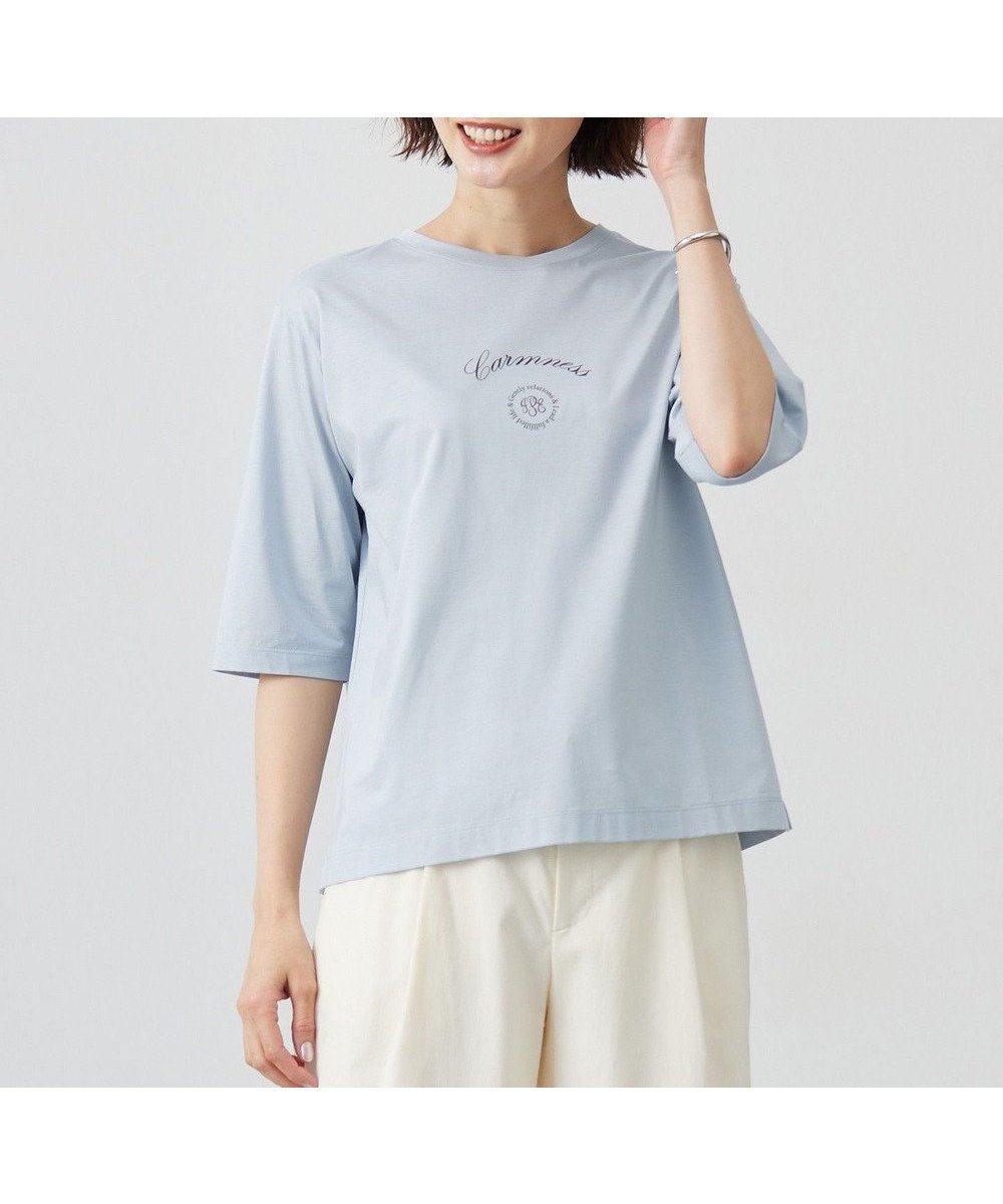 【ジェイ プレス/J.PRESS】のカレッジロゴ Tシャツ インテリア・キッズ・メンズ・レディースファッション・服の通販 founy(ファニー) 　ファッション　Fashion　レディースファッション　Fashion for Women　トップス・カットソー　Cut & Sew Tops　シャツ・ブラウス・オフィスカジュアル　Elegant Blouses & Button-Ups　ロングTシャツ・Tシャツ　Longline T-Shirts & Tees　カットソー・ベーシックTシャツ　Cut-and-Sewn Tops / Stretch Tees & Basics　インナー　Innerwear　カットソー　Cut and Sewn Top　カーディガン　Cardigan, Knitwear　シルケット　Silket, Silky Cotton　夏　Summer　春　Spring　S/S・春夏　SS, Spring/Summer, Warm Season　スモーキーサックス系|ID: prp329100004421261 ipo3291000000032759329