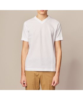 【ジョセフ アブード/JOSEPH ABBOUD / MEN】の【オリジナルオーガニックコットン使用】JOE COTTONサッカー Vネック Tシャツ 人気、トレンドファッション・服の通販 founy(ファニー) ファッション Fashion メンズファッション MEN トップス・カットソー Tops/Tshirt/Men シャツ Shirts 春 Spring カットソー Cut And Sew コンビ Combination 今季 This Season サッカー Soccer ジャケット Jacket S/S・春夏 Ss・Spring/Summer 夏 Summer エレガント 上品 Elegant |ID:prp329100004422096