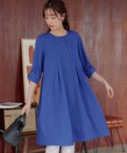 【ティアクラッセ/Tiaclasse】の【洗える】ランダムタックチュニックワンピ―ス ブルー|ID: prp329100004422685 ipo3291000000030883003
