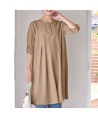 【ティアクラッセ/Tiaclasse】の【洗える】ランダムタックチュニックワンピ―ス モカベージュ|ID: prp329100004422685 ipo3291000000030883006