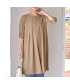 【ティアクラッセ/Tiaclasse】の【洗える】ランダムタックチュニックワンピ―ス モカベージュ|ID: prp329100004422685 ipo3291000000032686711