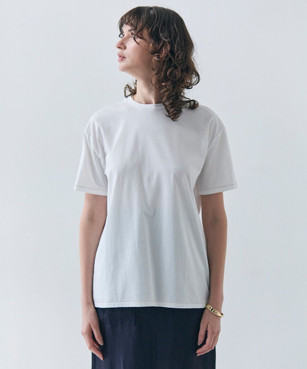 【ベイジ,/BEIGE,】の【洗える】VERONICA / カラーステッチ半袖クルーネックTシャツ 人気、トレンドファッション・服の通販 founy(ファニー) 　ファッション　Fashion　レディースファッション　WOMEN　トップス・カットソー　Tops/Tshirt　シャツ/ブラウス　Shirts/Blouses　ロング / Tシャツ　T-Shirts　カットソー　Cut and Sewn　カットソー　Cut And Sew　シルク　Silk　シンプル　Simple　ジャケット　Jacket　デニム　Denim　トレンド　Trend　ベーシック　Basic　ビジネス 仕事 通勤　Business　半袖　Short Sleeve　夏　Summer　春　Spring　S/S・春夏　Ss・Spring/Summer　洗える　Washable　 other-1|ID: prp329100004422707 ipo3291000000031731408