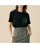 【ベイジ,/BEIGE,】の【WEB限定・洗える】TORENIA / レザーポケットコットンクルーネックTシャツ Black×Black|ID: prp329100004422717 ipo3291000000031618635