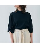 【ベイジ,/BEIGE,】の【洗える】NADIA / ボリュームスリーブ半袖ボトルネックニット Navy|ID: prp329100004422727 ipo3291000000031931627