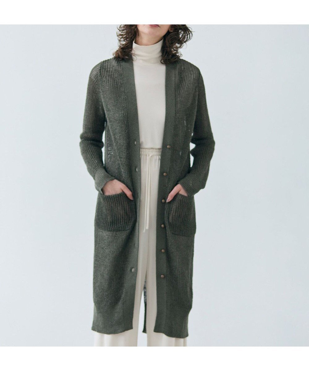 【ベイジ,/BEIGE,】の【洗える】OPTICAL / ペーパーヤーンVネックロングカーディガン インテリア・キッズ・メンズ・レディースファッション・服の通販 founy(ファニー) 　ファッション　Fashion　レディースファッション　WOMEN　トップス・カットソー　Tops/Tshirt　カーディガン　Cardigans　Vネック　V-Neck　インナー　Inner　春　Spring　洗える　Washable　カーディガン　Cardigan　キャミソール　Camisole　タンク　Tank　定番　Standard　長袖　Long Sleeve　バランス　Balance　ポケット　Pocket　リラックス　Relax　ロング　Long　S/S・春夏　Ss・Spring/Summer　夏　Summer　旅行　Travel　ビジネス 仕事 通勤　Business　Khaki|ID: prp329100004422736 ipo3291000000031804963