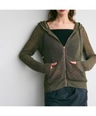 【ベイジ,/BEIGE,】の【洗える】OPTICAL / ペーパーヤーンフーディージップニット Khaki|ID: prp329100004422739 ipo3291000000031868713