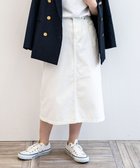【サキュウ/caqu】の【洗える/軽量】FS 3/4丈 デニムスカートⅡ white|ID: prp329100004422756 ipo3291000000031916291