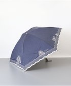 【アウロラ/AURORA】のNINA RICCI (ニナリッチ) マーガレット刺繍晴雨兼用パラソル(折り畳み・ミニ傘) ネイビー|ID: prp329100004422764 ipo3291000000031847619