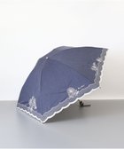 【アウロラ/AURORA】のNINA RICCI (ニナリッチ) マーガレット刺繍晴雨兼用パラソル(折り畳み・ミニ傘) ネイビー|ID: prp329100004422764 ipo3291000000032548712