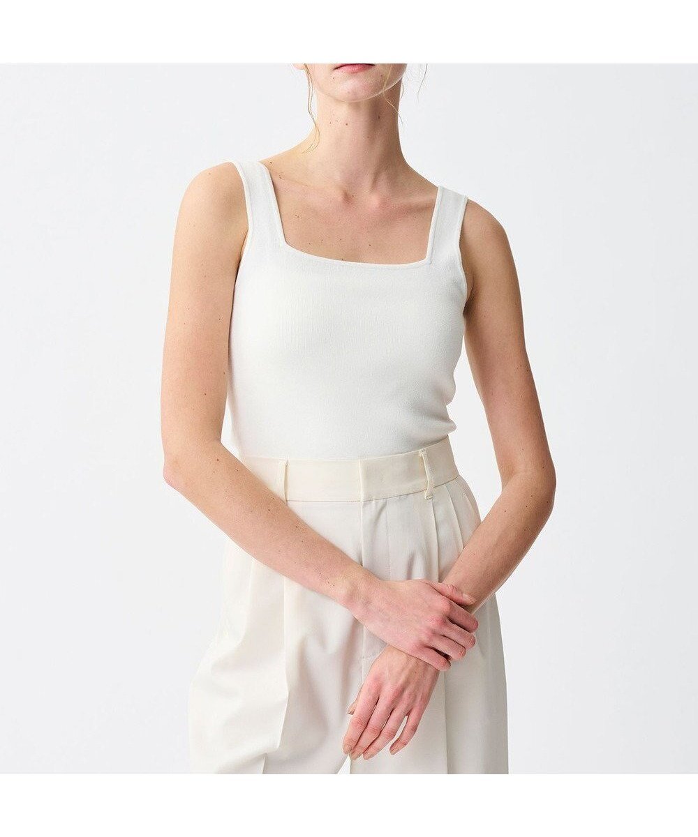 【アンクレイヴ/uncrave】の【接触冷感・UVカット・手洗い可】リネンニット スクエアタンクトップ 人気、トレンドファッション・服の通販 founy(ファニー) 　ファッション　Fashion　レディースファッション　Fashion for Women　トップス・カットソー　Cut & Sew Tops　ニット　Knit Tops & Sweaters　インナー　Innerwear　春　Spring　シェイプ　Shape, Slim Fit　ジャケット　Jacket, Outerwear　スクエア　Square, Square Shape　ストレッチ　Stretch, Stretchy Fabric　タンク　Tank Top, Sleeveless Top　バランス　Balance, Style Balance　ボトム　Bottoms, Lower Wear　リネン　Linen, Linen Fabric　S/S・春夏　SS, Spring/Summer, Warm Season　夏　Summer　 other-1|ID: prp329100004422794 ipo3291000000032719640