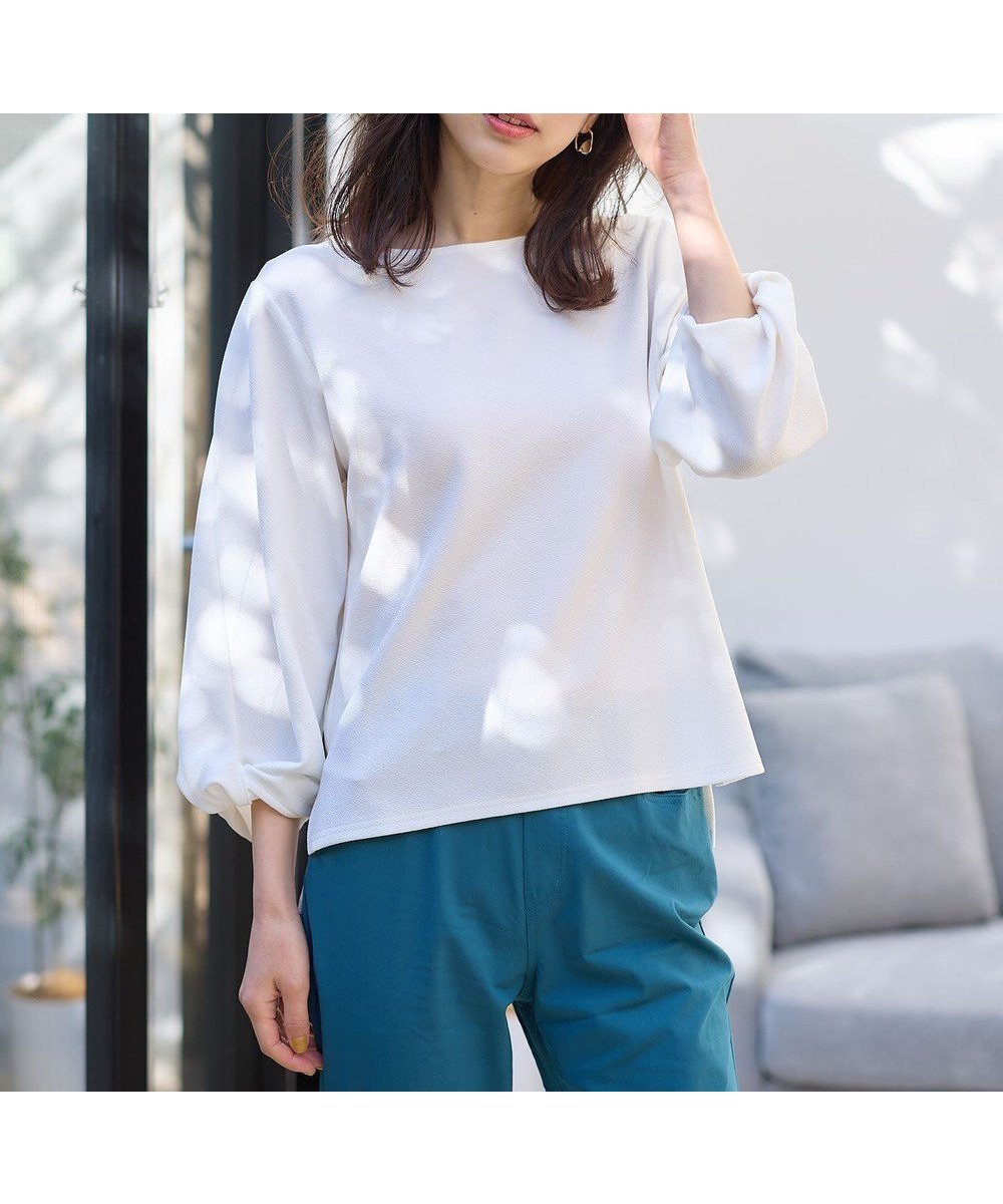 【エニィファム/any FAM】の【洗濯機可】ジャガード袖ねじりプルオーバー 人気、トレンドファッション・服の通販 founy(ファニー) 　ファッション　Fashion　レディースファッション　WOMEN　トップス・カットソー　Tops/Tshirt　シャツ/ブラウス　Shirts/Blouses　ロング / Tシャツ　T-Shirts　プルオーバー　Pullover　カットソー　Cut and Sewn　おすすめ　Recommend　エレガント 上品　Elegant　オケージョン　Occasion　カットソー　Cut And Sew　スリット　Slit　デニム　Denim　フラット　Flat　再入荷　Restock/Back In Stock/Re Arrival　夏　Summer　春　Spring　S/S・春夏　Ss・Spring/Summer　 other-1|ID: prp329100004423512 ipo3291000000031975481