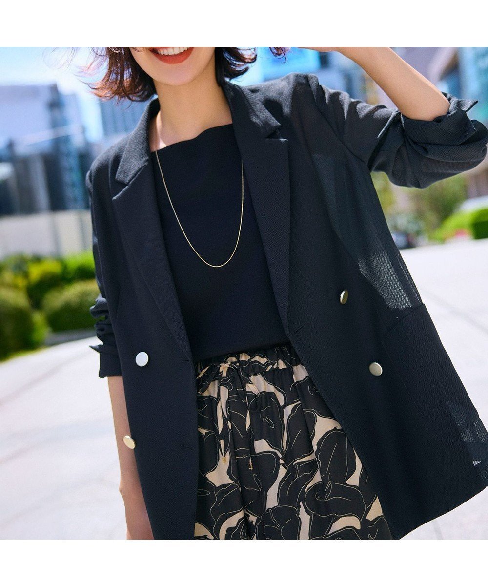 【エニィ スィス/any SiS】の【吸水速乾・洗える】シアーメッシュ ジャケット インテリア・キッズ・メンズ・レディースファッション・服の通販 founy(ファニー) 　ファッション　Fashion　レディースファッション　Fashion for Women　アウター　Coat / Outerwear Collection　レディースジャケット・軽アウター　Jackets　テーラードジャケット / 通勤・きれいめスタイル　Tailored Jackets & Blazers　春　Spring　洗える　Machine Washable　吸水　Absorbent, Quick-Dry　軽量　Lightweight, Ultra Light　ジャケット　Jacket, Outerwear　スリット　Slit, Slit Detail　ダウン　Down, Puffer　デニム　Denim, Jeans Material　トレンド　Trend, Trending Now　フェミニン　Feminine, Girly　ポケット　Pocket, Pocket Detail　メッシュ　Mesh, Net Fabric　S/S・春夏　SS, Spring/Summer, Warm Season　おすすめ　Recommended / Our Picks　夏　Summer　新作・新入荷　New Arrivals / New In　ビジネス 仕事 通勤　Business / Work / Commuting　ネイビー|ID: prp329100004423553 ipo3291000000036260726