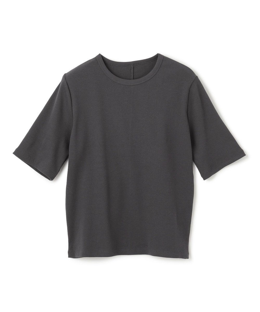 【アンフィーロ 自由区/UNFILO】の【抗菌防臭/UVケア】テレコ ハーフスリーブTシャツ インテリア・キッズ・メンズ・レディースファッション・服の通販 founy(ファニー) 　ファッション　Fashion　レディースファッション　Fashion for Women　トップス・カットソー　Cut & Sew Tops　シャツ・ブラウス・オフィスカジュアル　Elegant Blouses & Button-Ups　ロングTシャツ・Tシャツ　Longline T-Shirts & Tees　カットソー・ベーシックTシャツ　Cut-and-Sewn Tops / Stretch Tees & Basics　春　Spring　カットソー　Cut and Sewn Top　抗菌　Antibacterial, Bacteria-Resistant　シンプル　Simple, Minimal　ストレッチ　Stretch, Stretchy Fabric　スリーブ　Sleeve, Long Sleeve / Short Sleeve　テレコ　Ribbed, Rib Stitch　ハーフ　Half, Half-Length　フィット　Fit, Slim Fit　S/S・春夏　SS, Spring/Summer, Warm Season　夏　Summer　チャコール|ID: prp329100004423555 ipo3291000000033356735