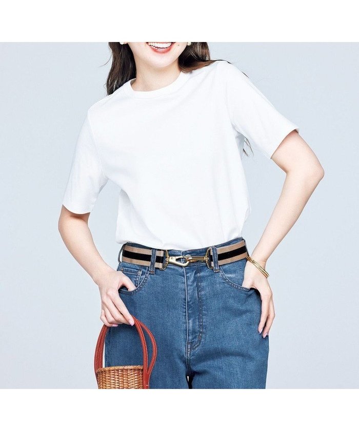 【アンフィーロ 自由区/UNFILO】の【ストレッチ/UVケア】BEAUTYFORM-Tコットン ベーシックTシャツ インテリア・キッズ・メンズ・レディースファッション・服の通販 founy(ファニー) https://founy.com/ ファッション Fashion レディースファッション Fashion for Women トップス・カットソー Cut & Sew Tops シャツ・ブラウス・オフィスカジュアル Elegant Blouses & Button-Ups ロングTシャツ・Tシャツ Longline T-Shirts & Tees カットソー・ベーシックTシャツ Cut-and-Sewn Tops / Stretch Tees & Basics 春 Spring カットソー Cut and Sewn Top 吸水 Absorbent, Quick-Dry シンプル Simple, Minimal ストレッチ Stretch, Stretchy Fabric フィット Fit, Slim Fit ベーシック Basic, Essential S/S・春夏 SS, Spring/Summer, Warm Season 夏 Summer エレガント 上品 Elegant |ID: prp329100004423556 ipo3291000000032297233