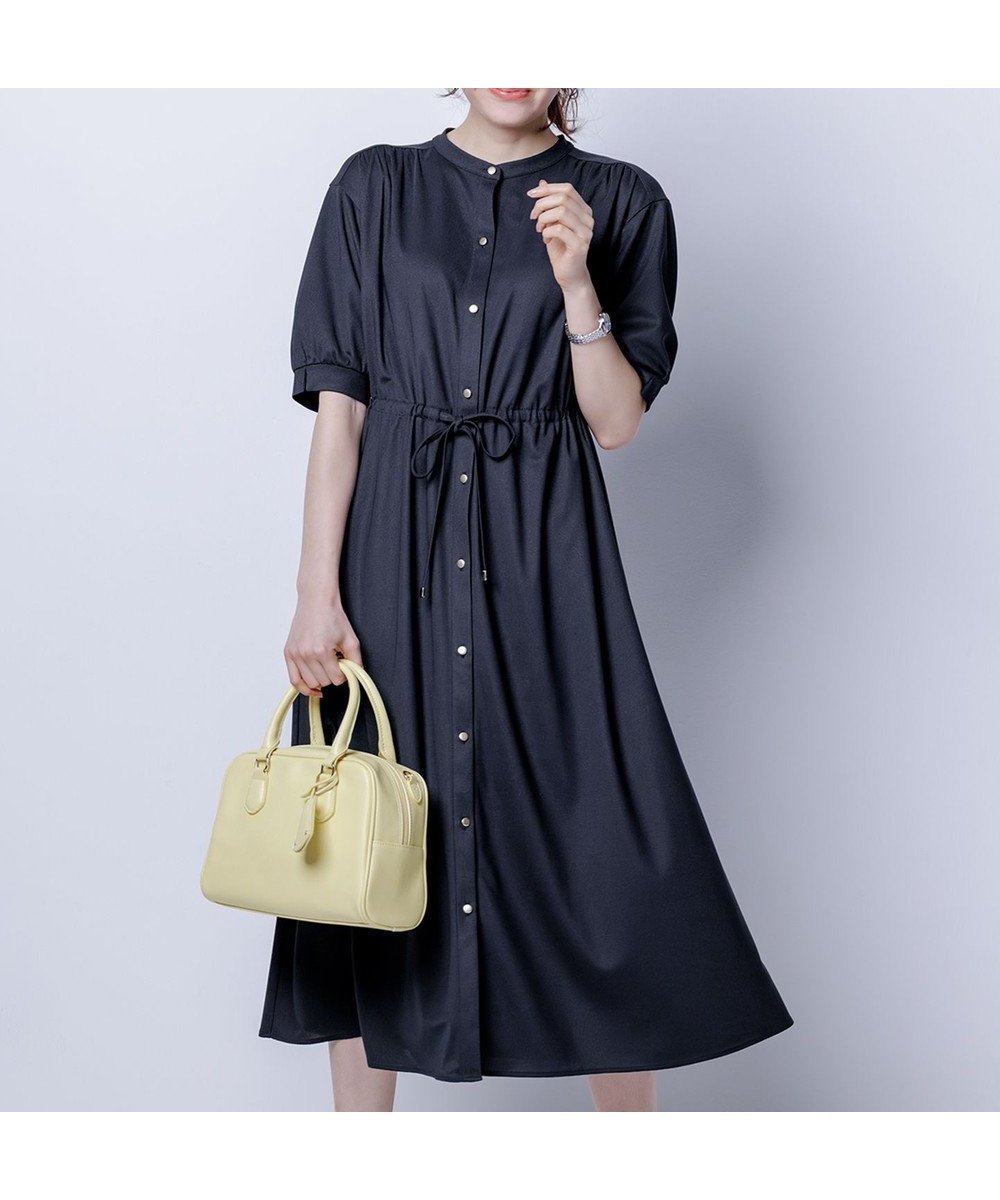 【エニィ スィス/any SiS】の【洗える】カナパジャージー ワンピース インテリア・キッズ・メンズ・レディースファッション・服の通販 founy(ファニー) 　ファッション　Fashion　レディースファッション　Fashion for Women　ワンピース　Dresses　ウォッシャブル　Machine Washable　春　Spring　洗える　Machine Washable　サンダル　Sandals, Summer Shoes　スニーカー　Sneakers, Trainers　スリット　Slit, Slit Detail　ダウン　Down, Puffer　フロント　Front, Front Design　ペチコート　Petticoat, Underskirt　ポケット　Pocket, Pocket Detail　羽織　Haori, Light Jacket　ロング　Long, Long-Length　S/S・春夏　SS, Spring/Summer, Warm Season　おすすめ　Recommended / Our Picks　夏　Summer　エレガント 上品　Elegant　新作・新入荷　New Arrivals / New In　ネイビー|ID: prp329100004423617 ipo3291000000032544345