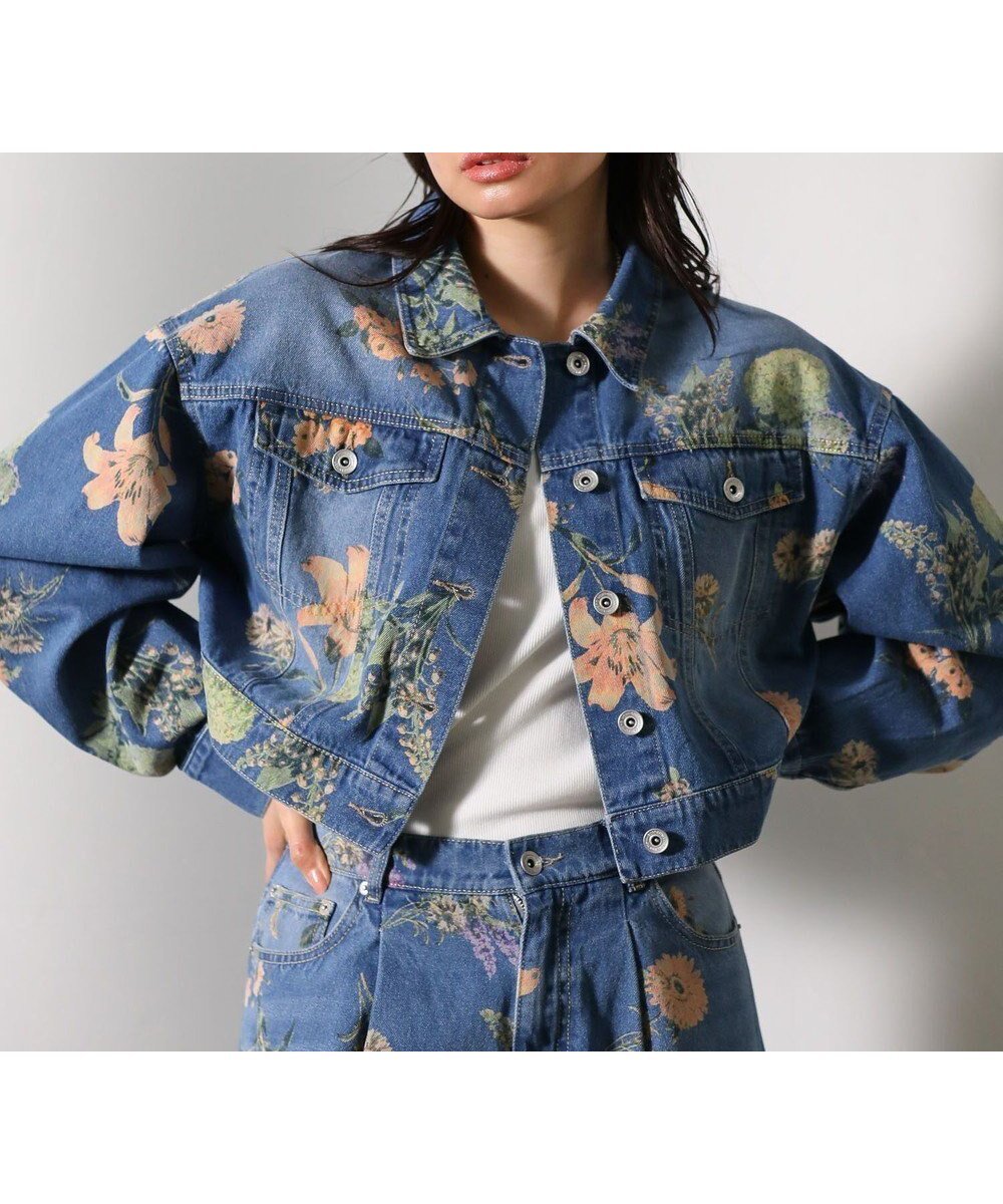【グリーンパークス/Green Parks】の・SUGAR SPOON フラワーptGジャン インテリア・キッズ・メンズ・レディースファッション・服の通販 founy(ファニー) 　ファッション　Fashion　レディースファッション　WOMEN　アウター　Coat Outerwear　ジャケット　Jackets　デニムジャケット　Denim Jackets　おすすめ　Recommend　コンパクト　Compact　ジャケット　Jacket　セットアップ　Set Up　デニム　Denim　フラワー　Flower　プリント　Print　ボトム　Bottom　ポケット　Pocket　ヴィンテージ　Vintage　夏　Summer　春　Spring　S/S・春夏　Ss・Spring/Summer　Indigo|ID: prp329100004423654 ipo3291000000031719418