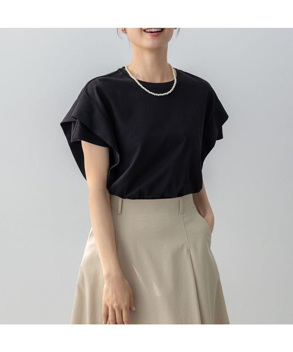 【組曲/KUMIKYOKU】の【UVケア・接触冷感】GIZAコットンドルマンスリーブ Tシャツ インテリア・キッズ・メンズ・レディースファッション・服の通販 founy(ファニー) 　ファッション　Fashion　レディースファッション　WOMEN　トップス・カットソー　Tops/Tshirt　シャツ/ブラウス　Shirts/Blouses　ロング / Tシャツ　T-Shirts　カットソー　Cut and Sewn　春　Spring　カットソー　Cut And Sew　吸水　Water Absorption　スリット　Slit　S/S・春夏　Ss・Spring/Summer　再入荷　Restock/Back In Stock/Re Arrival　夏　Summer　エレガント 上品　Elegant　ブラック系|ID: prp329100004423669 ipo3291000000030946148