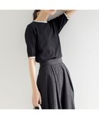 【組曲/KUMIKYOKU】の【接触冷感・UVケア・抗菌防臭】5分袖ニットTシャツ ブラック系|ID: prp329100004423674 ipo3291000000031575036