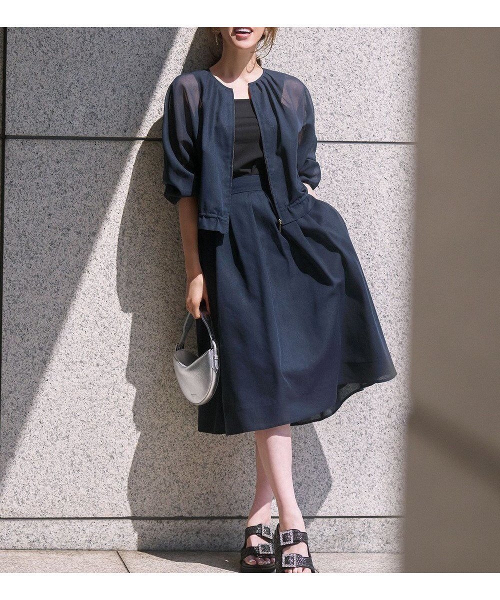 【組曲/KUMIKYOKU】のカラーボイル フレアスカート インテリア・キッズ・メンズ・レディースファッション・服の通販 founy(ファニー) 　ファッション　Fashion　レディースファッション　WOMEN　スカート　Skirt　Aライン/フレアスカート　Flared A-Line Skirts　春　Spring　シアー　Sheer　セットアップ　Set Up　フレア　Flare　ブルゾン　Blouson　ランダム　Random　リラックス　Relax　S/S・春夏　Ss・Spring/Summer　おすすめ　Recommend　夏　Summer　エレガント 上品　Elegant　ネイビー系|ID: prp329100004423681 ipo3291000000031797619