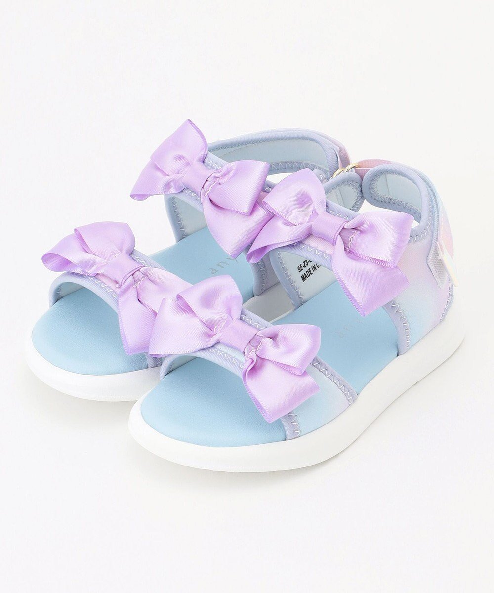 【エニファム/any FAM / KIDS】のリボン スポーツサンダル インテリア・キッズ・メンズ・レディースファッション・服の通販 founy(ファニー) 　ファッション　Fashion　キッズファッション　KIDS　春　Spring　ガーリー　Girly　サンダル　Sandals　スポーツ　Sports　スマホ　Smartphone　人気　Popularity　ミックス　Mix　ラベンダー　Lavender　リボン　Ribbon　S/S・春夏　Ss・Spring/Summer　再入荷　Restock/Back In Stock/Re Arrival　夏　Summer　レインボー×ラベンダー|ID: prp329100004424106 ipo3291000000031961497