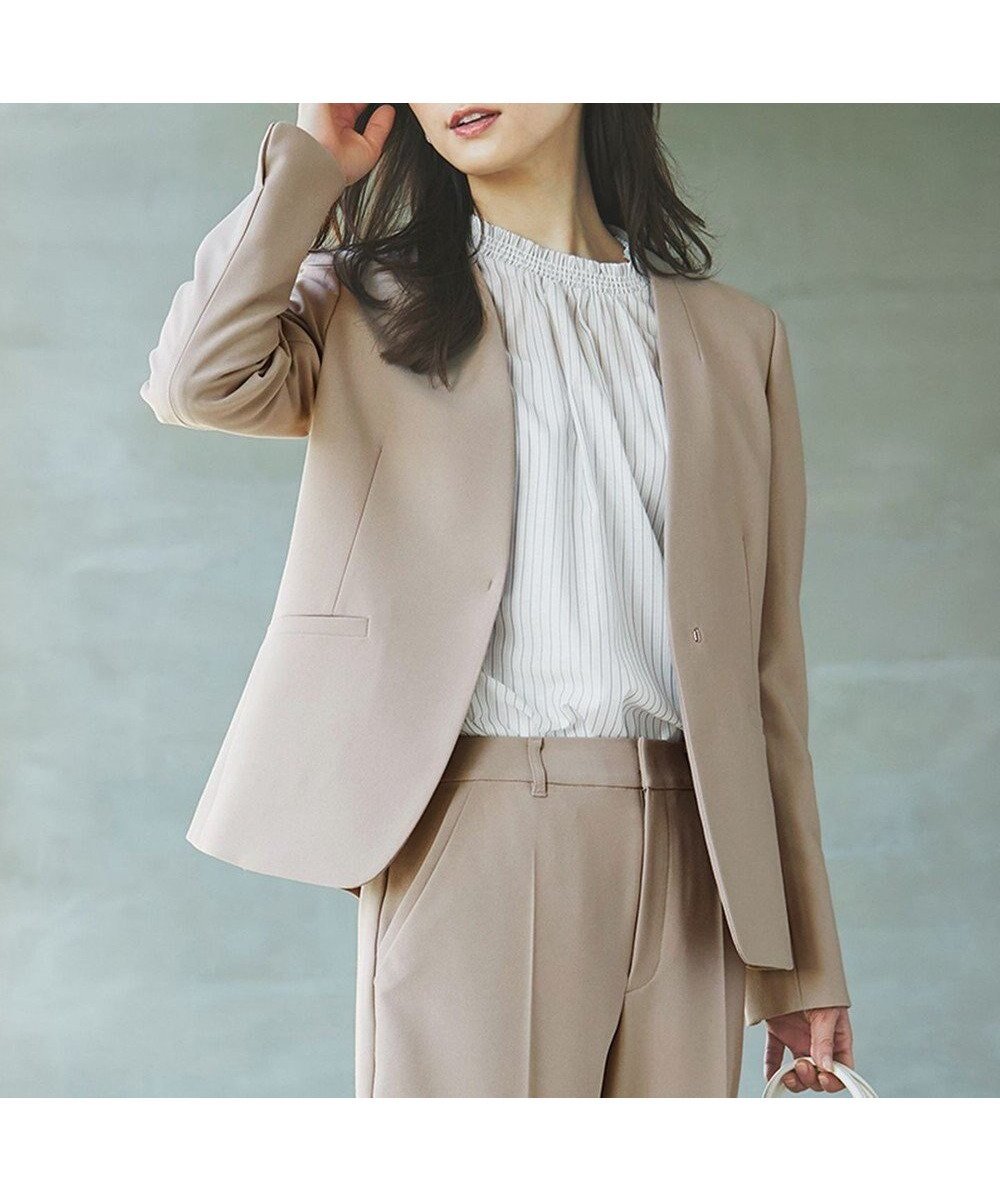 【エニィ スィス/any SiS】の【セットアップ対応】褒めらレディカラーレス ジャケット 人気、トレンドファッション・服の通販 founy(ファニー) 　ファッション　Fashion　レディースファッション　Fashion for Women　アウター　Coat / Outerwear Collection　レディースジャケット・軽アウター　Jackets　ノーカラージャケット / シンプル上品コーデ　Collarless Jackets　シルケット　Silket, Silky Cotton　シンプル　Simple, Minimal　ジャケット　Jacket, Outerwear　ストレッチ　Stretch, Stretchy Fabric　スリット　Slit, Slit Detail　セットアップ　Set-Up, Coordinated Outfit　フィット　Fit, Slim Fit　フェミニン　Feminine, Girly　フレア　Flare, Flared　ワイド　Wide, Wide Fit　夏　Summer　春　Spring　S/S・春夏　SS, Spring/Summer, Warm Season　ビジネス 仕事 通勤　Business / Work / Commuting　 other-1|ID: prp329100004424326 ipo3291000000034931358