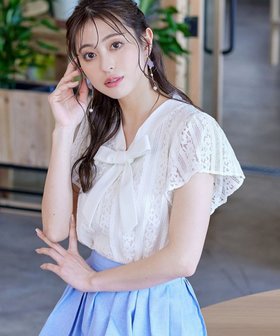 【ティアクラッセ/Tiaclasse】の【洗える】幅広く活躍が期待できるボウタイレースブラウス 人気、トレンドファッション・服の通販 founy(ファニー) ファッション Fashion レディースファッション WOMEN トップス・カットソー Tops/Tshirt シャツ/ブラウス Shirts/Blouses アクセサリー Accessories ウォッシャブル Washable エンブロイダリー Embroidery 春 Spring 洗える Washable ストレッチ Stretch チュニック Tunic フェミニン Feminine 半袖 Short Sleeve 羽織 Haori レース Race S/S・春夏 Ss・Spring/Summer 再入荷 Restock/Back In Stock/Re Arrival おすすめ Recommend 夏 Summer エレガント 上品 Elegant NEW・新作・新着・新入荷 New Arrivals 二次会 Wedding Party |ID:prp329100004424383