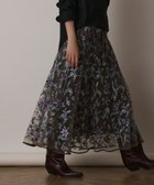 【グレース コンチネンタル/GRACE CONTINENTAL】のサラサ刺繍チュールスカート カーキ|ID: prp329100004424601 ipo3291000000031916052