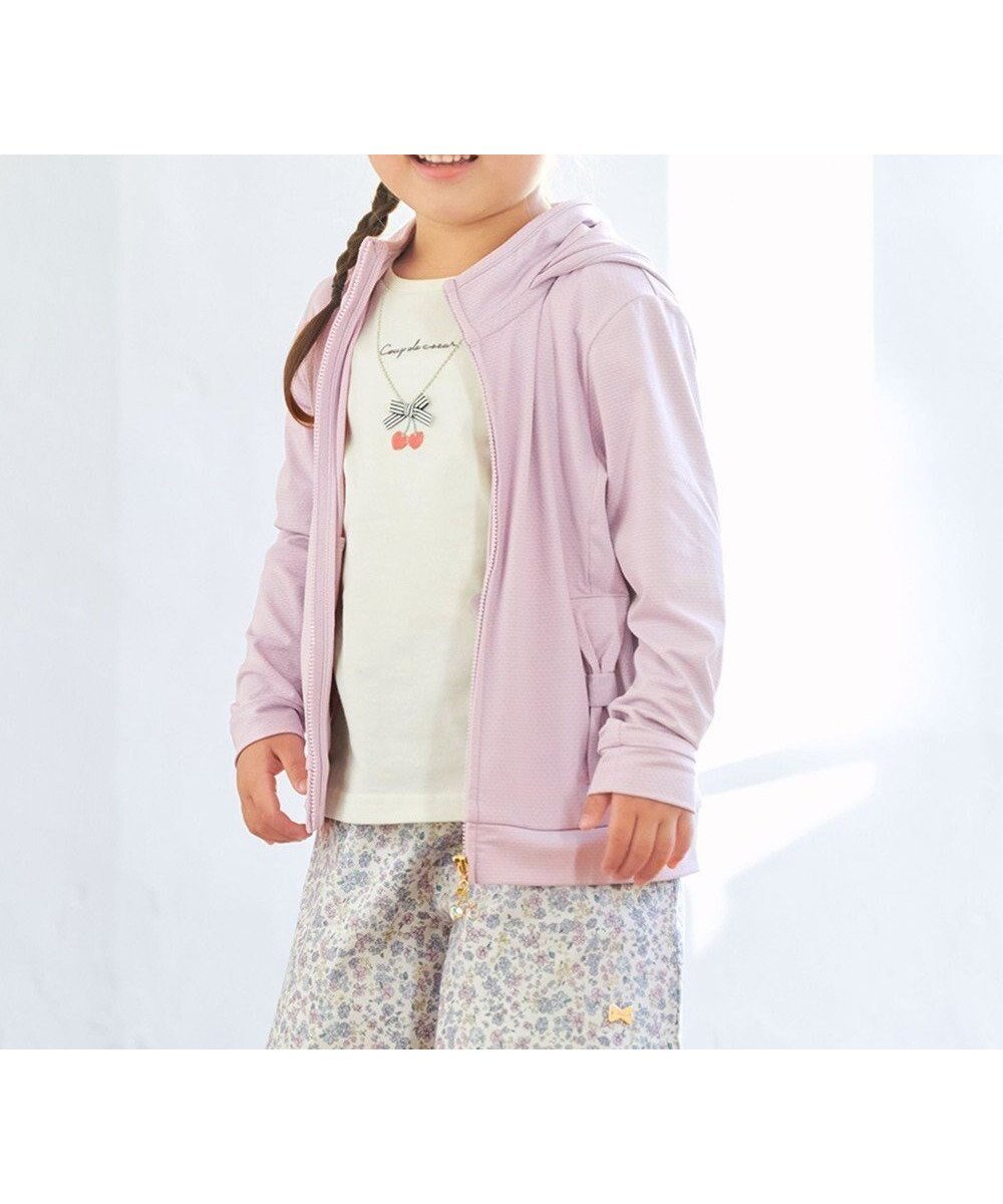 【エニファム/any FAM / KIDS】のUVカット リボンパーカー 人気、トレンドファッション・服の通販 founy(ファニー) 　ファッション　Fashion　キッズファッション　KIDS　アウター　Coat Outerwear /Kids　おすすめ　Recommend　ジャケット　Jacket　チャーム　Charm　パーカー　Hoodie　ポケット　Pocket　リボン　Ribbon　夏　Summer　春　Spring　S/S・春夏　Ss・Spring/Summer　洗える　Washable　 other-1|ID: prp329100004425764 ipo3291000000031104456