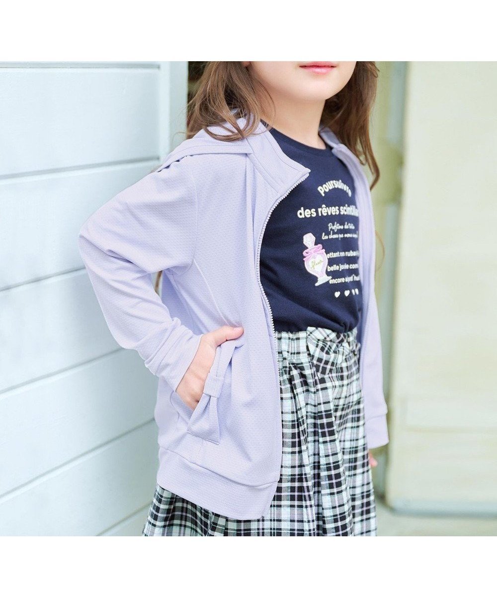 【エニィ/ANY / KIDS】のUVカット リボンパーカー インテリア・キッズ・メンズ・レディースファッション・服の通販 founy(ファニー) 　ファッション　Fashion　キッズファッション　Fashion for Kids　アウター　Coat Outerwear /Kids　春　Spring　洗える　Machine Washable　ジャケット　Jacket, Outerwear　チャーム　Charm, Pendant　パーカー　Hoodie, Parka　ポケット　Pocket, Pocket Detail　リボン　Ribbon, Bow　S/S・春夏　SS, Spring/Summer, Warm Season　おすすめ　Recommended / Our Picks　夏　Summer　サックスブルー|ID: prp329100004425764 ipo3291000000033652427