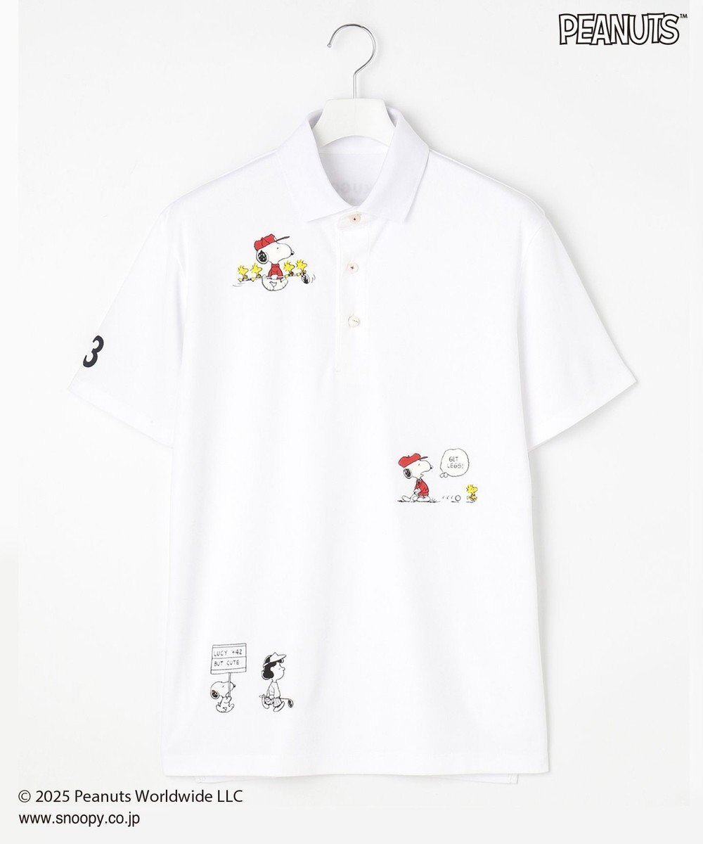 【23区 ゴルフ/23区GOLF / MEN】の【MEN】『PEANUTS』コラボプリントポロ インテリア・キッズ・メンズ・レディースファッション・服の通販 founy(ファニー) 　ファッション　Fashion　メンズファッション　Fashion for Men　トップス・カットソー　Cut & Sew Tops　メンズシャツ　Shirts　ポロシャツ / きれいめカジュアルスタイル　Polo Shirts　ゴルフ　Golf　プリント　Print, Printed Pattern　ポロシャツ　Polo Shirt, Collared Tee　ラウンド　Round, Round Neck　吸水　Absorbent, Quick-Dry　夏　Summer　春　Spring　S/S・春夏　SS, Spring/Summer, Warm Season　ホワイト系|ID: prp329100004425821 ipo3291000000032977597