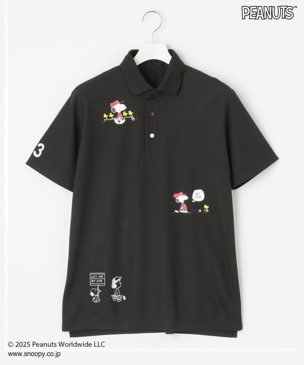 【23区 ゴルフ/23区GOLF / MEN】の【MEN】『PEANUTS』コラボプリントポロ インテリア・キッズ・メンズ・レディースファッション・服の通販 founy(ファニー) 　ファッション　Fashion　メンズファッション　Fashion for Men　トップス・カットソー　Cut & Sew Tops　メンズシャツ　Shirts　ポロシャツ / きれいめカジュアルスタイル　Polo Shirts　ゴルフ　Golf　プリント　Print, Printed Pattern　ポロシャツ　Polo Shirt, Collared Tee　ラウンド　Round, Round Neck　吸水　Absorbent, Quick-Dry　夏　Summer　春　Spring　S/S・春夏　SS, Spring/Summer, Warm Season　ブラック系|ID: prp329100004425821 ipo3291000000032977598