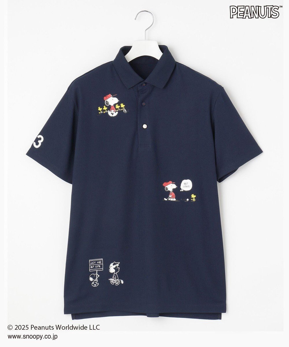 【23区 ゴルフ/23区GOLF / MEN】の【MEN】『PEANUTS』コラボプリントポロ インテリア・キッズ・メンズ・レディースファッション・服の通販 founy(ファニー) 　ファッション　Fashion　メンズファッション　Fashion for Men　トップス・カットソー　Cut & Sew Tops　メンズシャツ　Shirts　ポロシャツ / きれいめカジュアルスタイル　Polo Shirts　ゴルフ　Golf　プリント　Print, Printed Pattern　ポロシャツ　Polo Shirt, Collared Tee　ラウンド　Round, Round Neck　吸水　Absorbent, Quick-Dry　夏　Summer　春　Spring　S/S・春夏　SS, Spring/Summer, Warm Season　ネイビー系|ID: prp329100004425821 ipo3291000000032977599