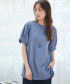 【ティアクラッセ/Tiaclasse】の【UVケア・接触冷感】“あまラク” ボリュームパフスリーブカットソーチュニック ブルー|ID: prp329100004425953 ipo3291000000031910201
