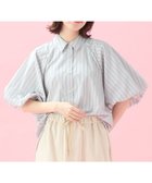 【エニィファム/any FAM】の【接触冷感/UVカット/抗菌防臭/速乾】エニイファンクション パフスリーブブラウス ブルーストライプ|ID: prp329100004426569 ipo3291000000032766057