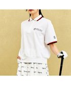 【23区 ゴルフ/NIJYUSANKU GOLF】の【WOMEN】【吸水速乾/UVケア】トレンド感のあるゆったりシルエットが新鮮!4色から選べるゴルフポロシャツ ホワイト系|ID: prp329100004426573 ipo3291000000030923268